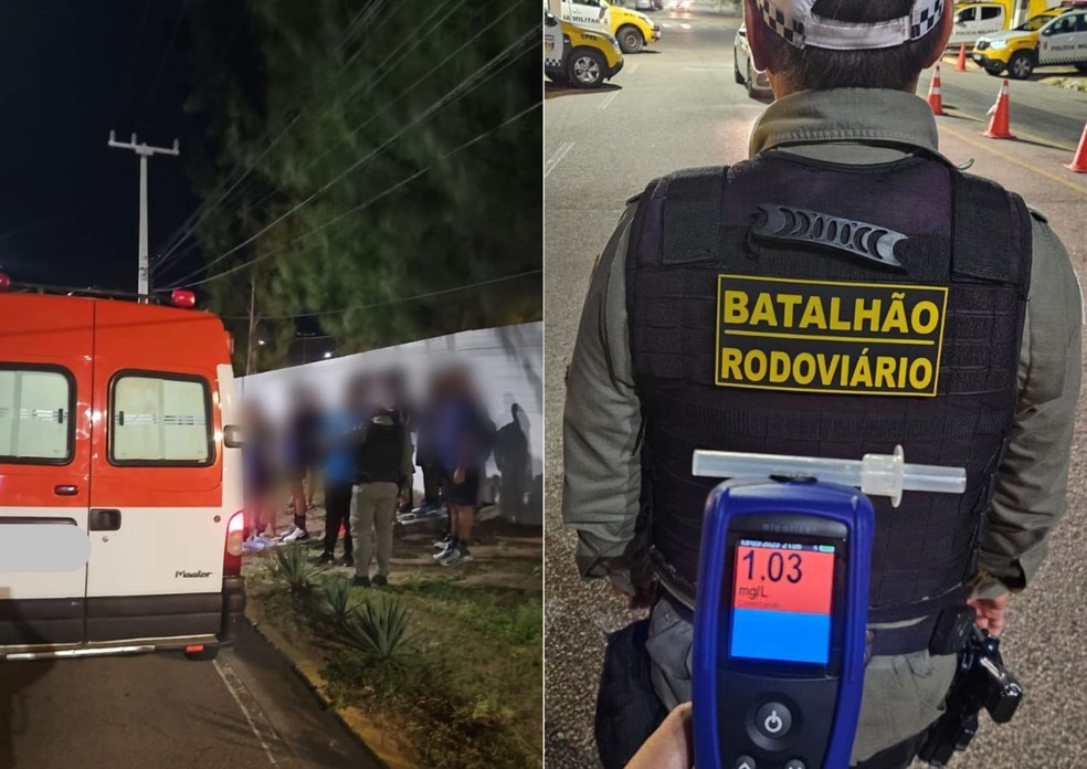Motorista embriagado transportava time de vôlei dentro de ambulância — Foto: Reprodução
