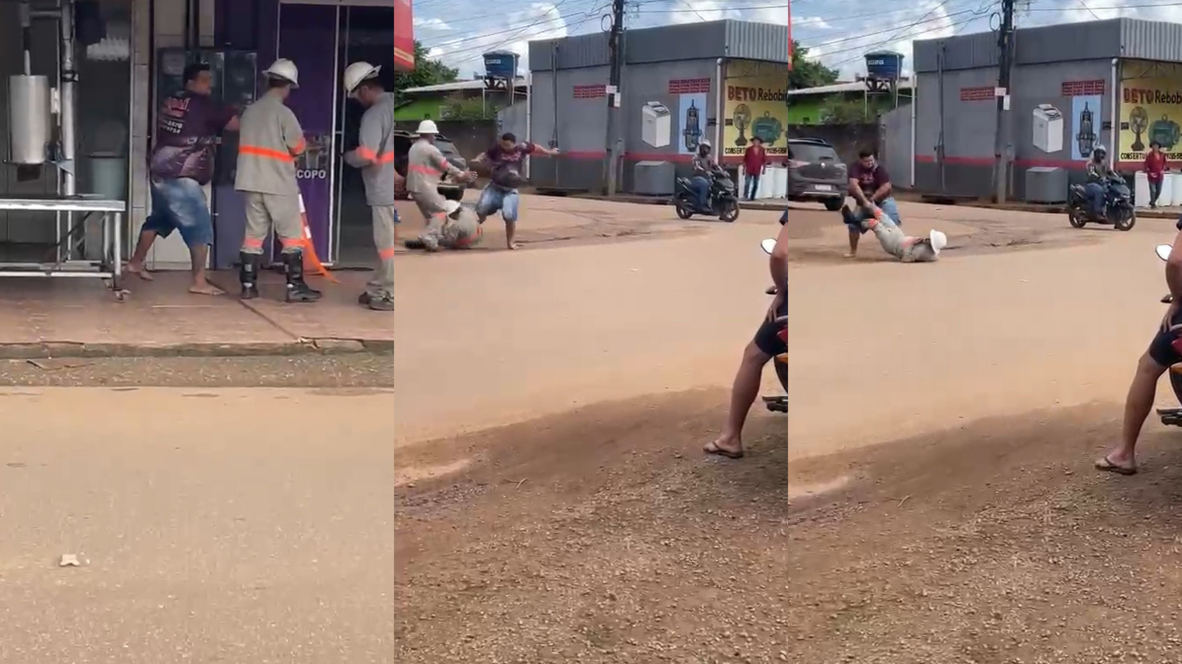 VÍDEO: Eletricistas são atacados e ameaçados com faca durante o trabalho em Porto Velho