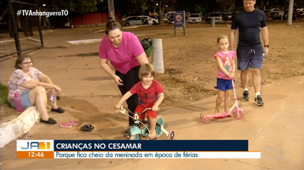 Criançada toma conta do parque Cesamar durante as férias