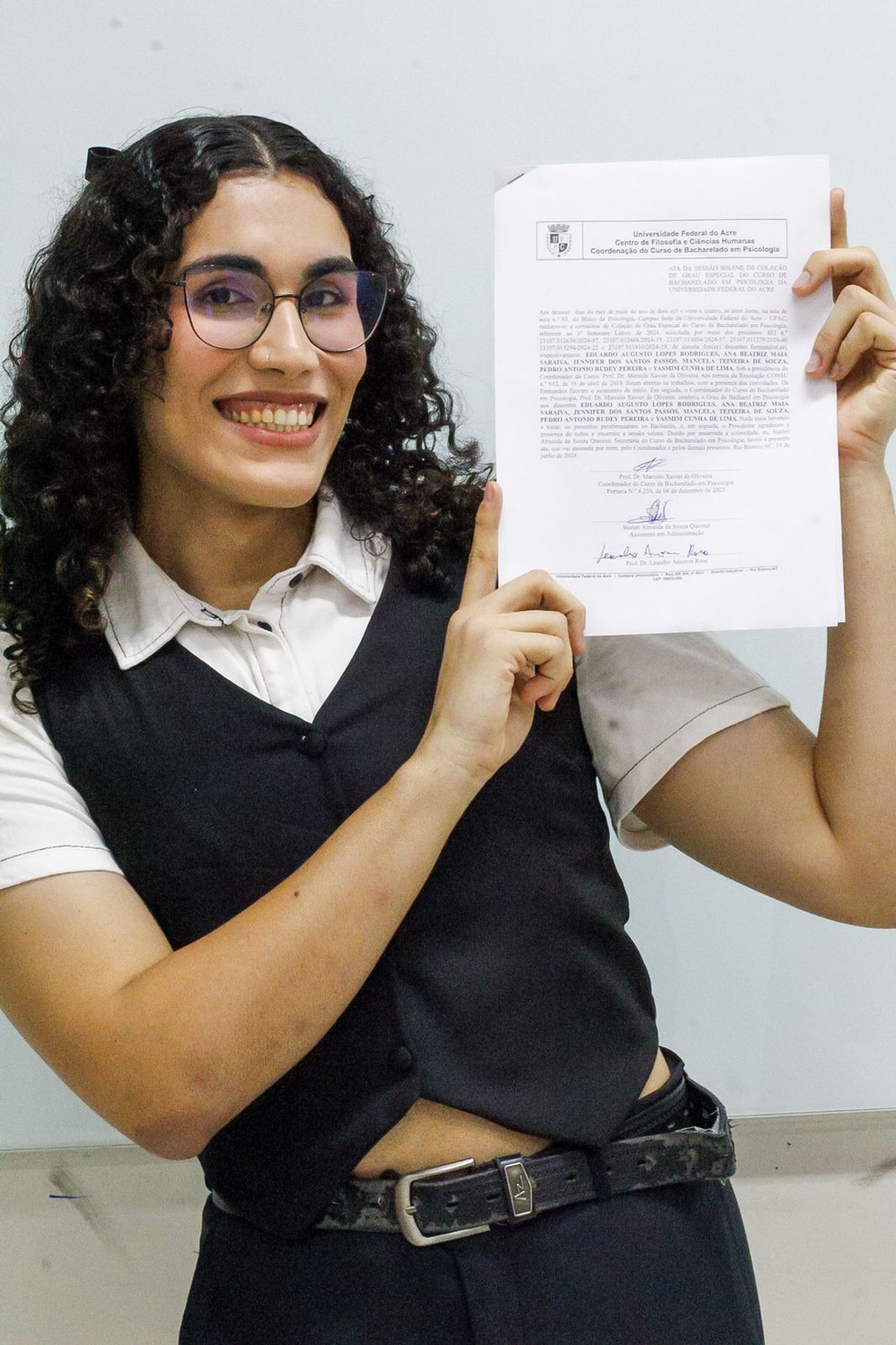 Dahlia Pagu é a 1ª travesti formada em psicologia na Universidade Federal do Acre — Foto: Arquivo pessoal