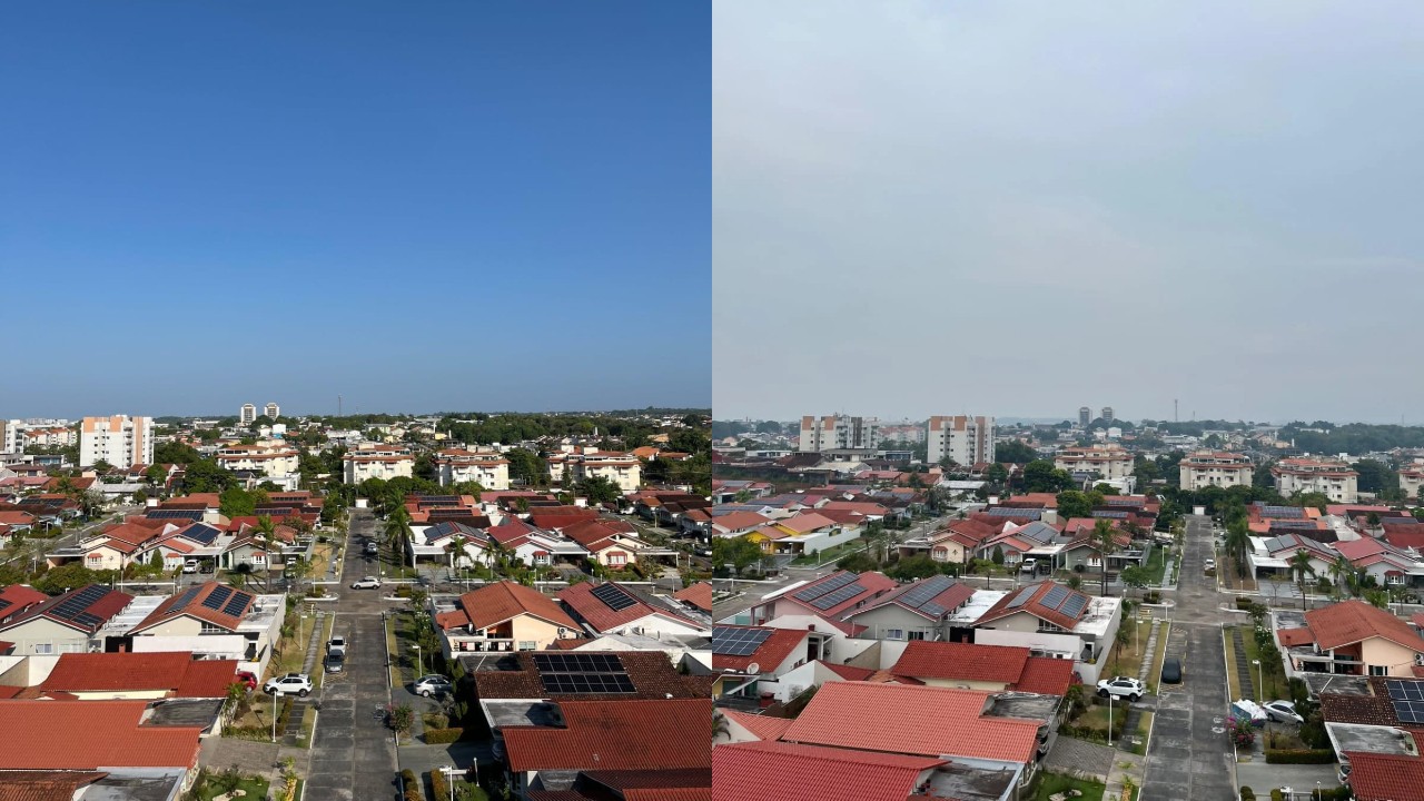 Manaus amanhece encoberta por fumaça pela 3ª vez em menos de 10 dias; qualidade do ar chega a nível péssimo