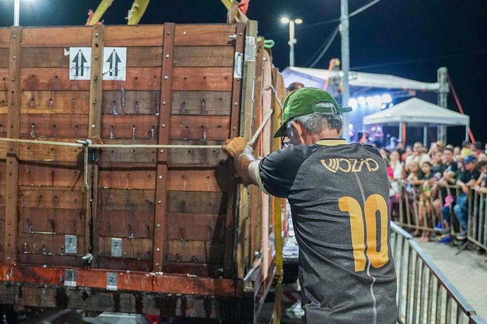 Cidade do Ceará produz maior queijo coalho do mundo, pesando mais de 3 toneladas. — Foto: Retrate fotografia e filmagem/Reprodução