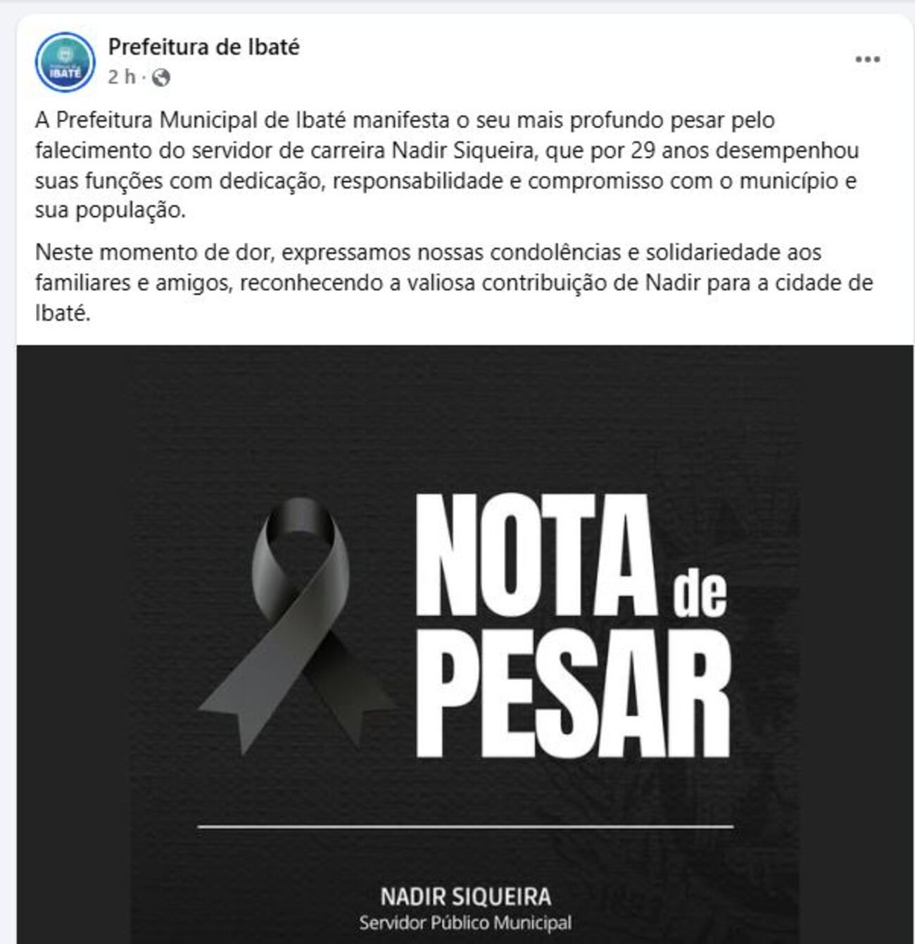 Servidor público de Ibaté morre em grave acidente com caminhão