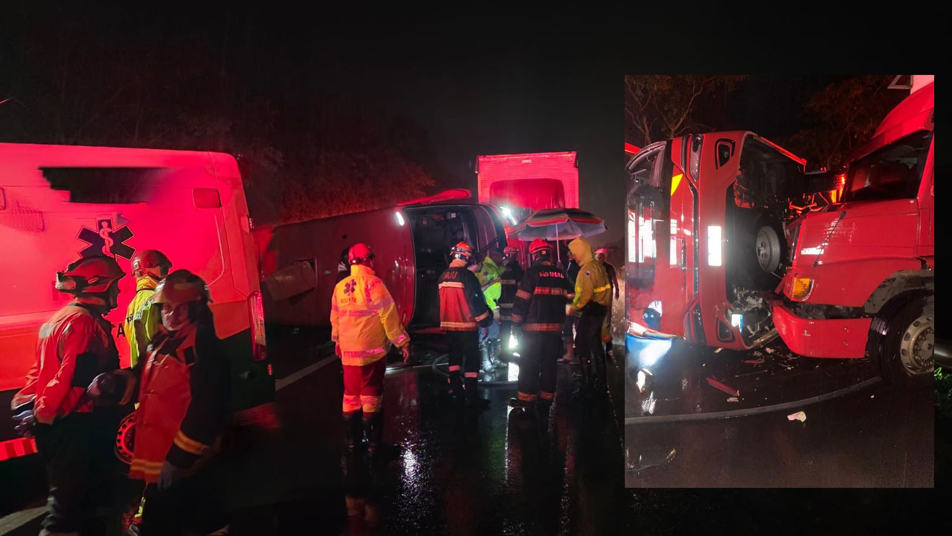 Ônibus tomba na rodovia Washington Luís e deixa feridos em Uchoa, SP