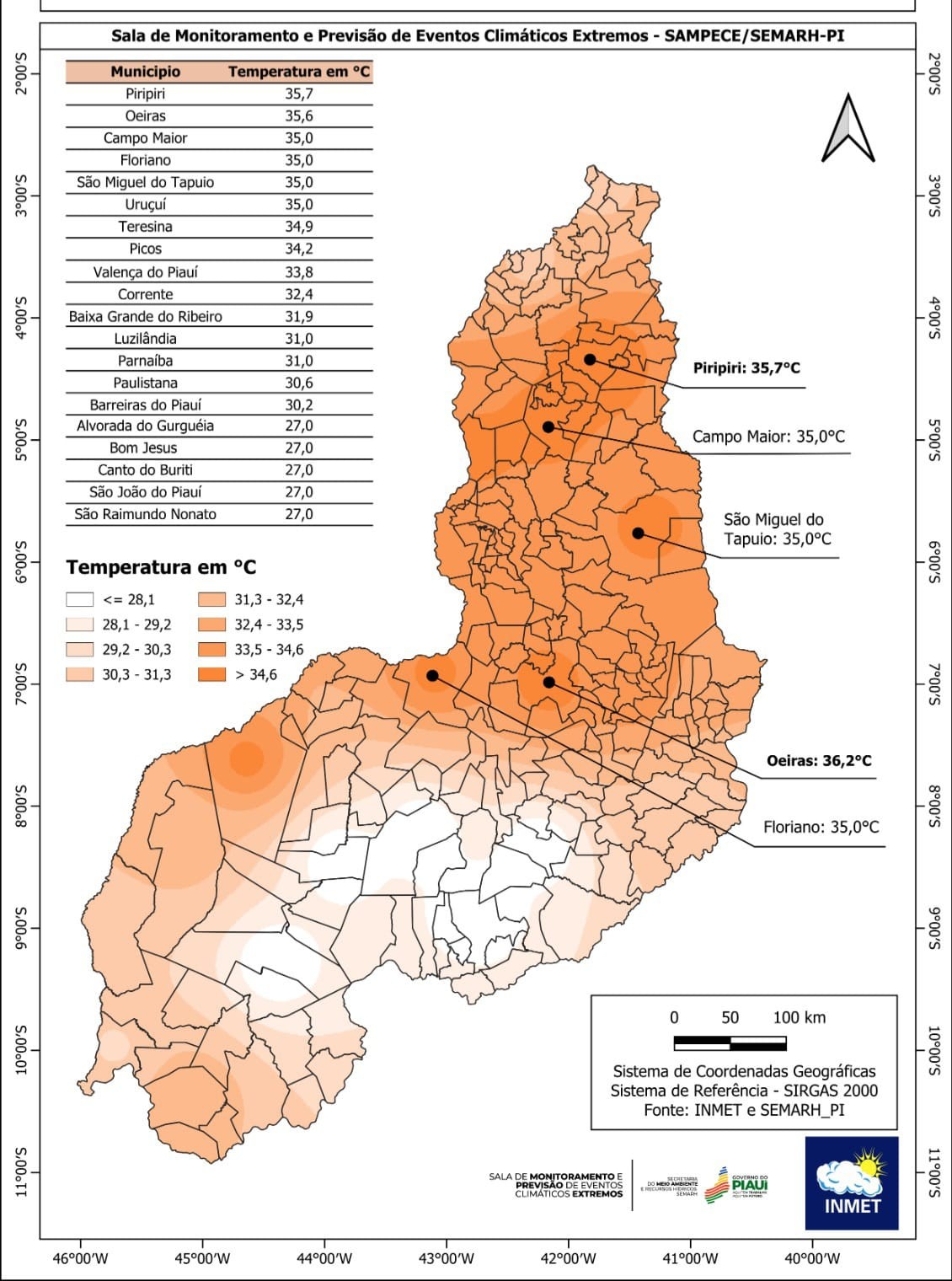 Climatologistas alertam para mês de julho mais quente no Piauí; veja as regiões atingidas