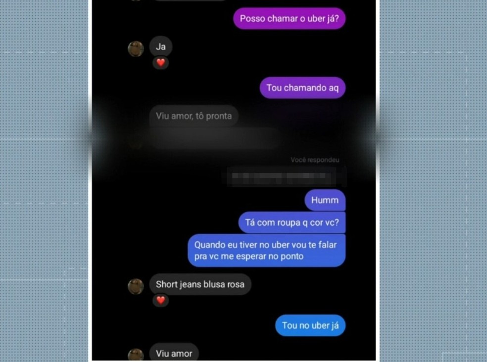 Print da conversa entre Lucas e a suposta mulher — Foto: Acervo pessoal
