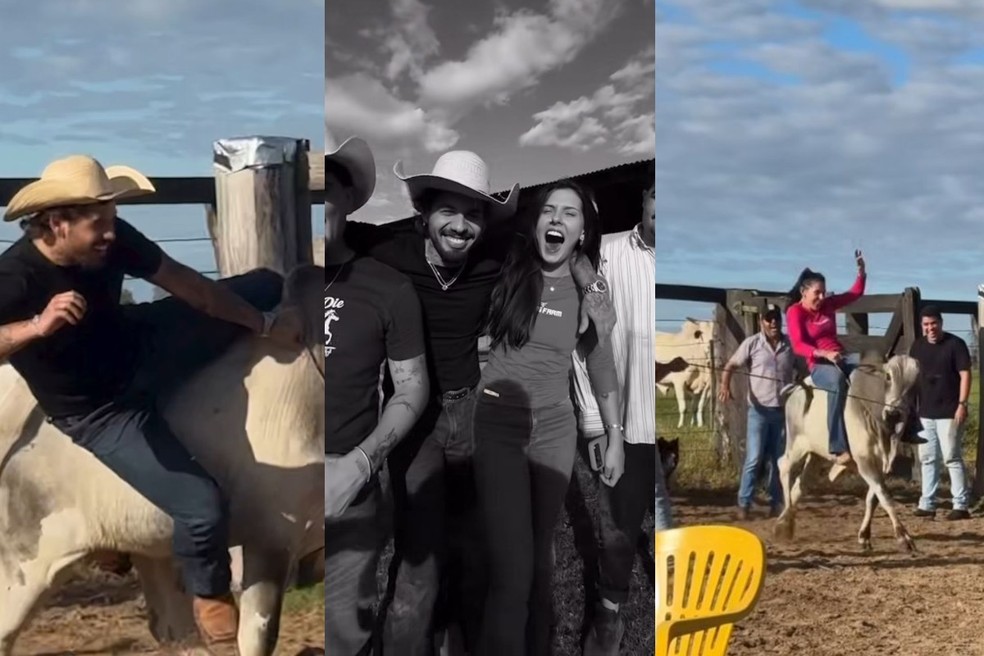 Ana Castela e Zé Felipe em rodeio. — Foto: Rede sociais/Reprodução
