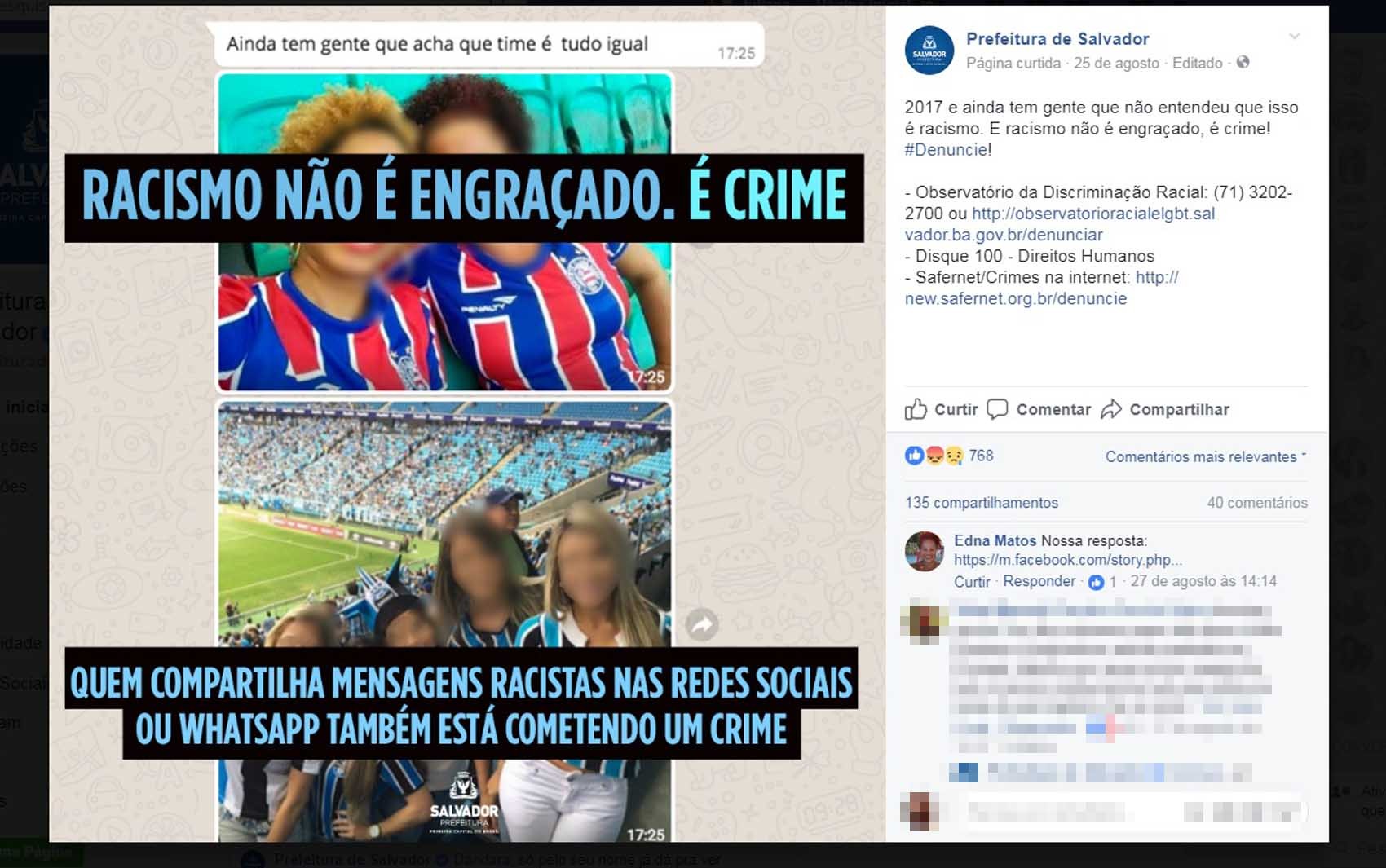 Condenado por racismo após fazer comparação entre torcedoras na web tem pena substituída por prestação de serviços