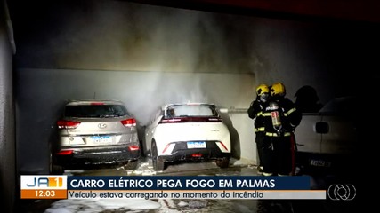 Carro elétrico pega fogo enquanto carregava na garagem de casa na região sul de Palmas