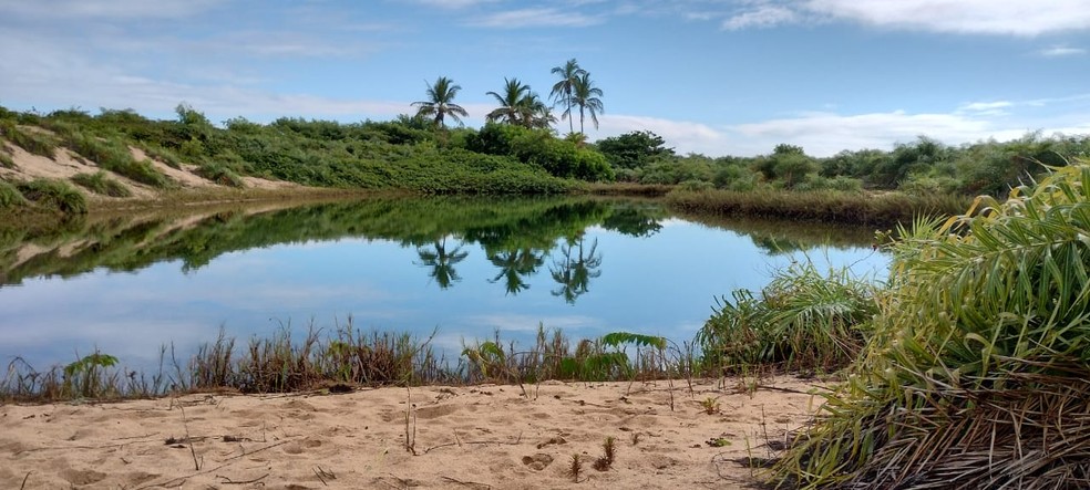 Lagoa que pode ser acessada pela praia de Barra Seca — Foto: Reprodução/Redes sociais