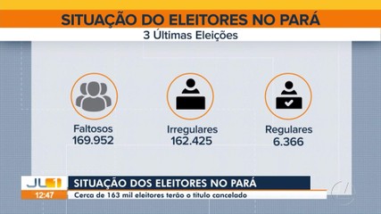 Cerca de 163 mil eleitores no Pará terão o título cancelado