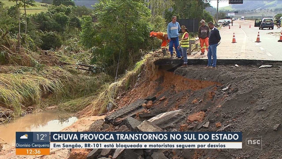 Interdições são registradas no Sul catarinense por causa da chuva ...