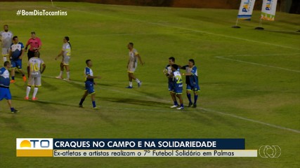 Futebol solidário com ex-atletas e artistas arrecada roupas e toneladas de alimentos