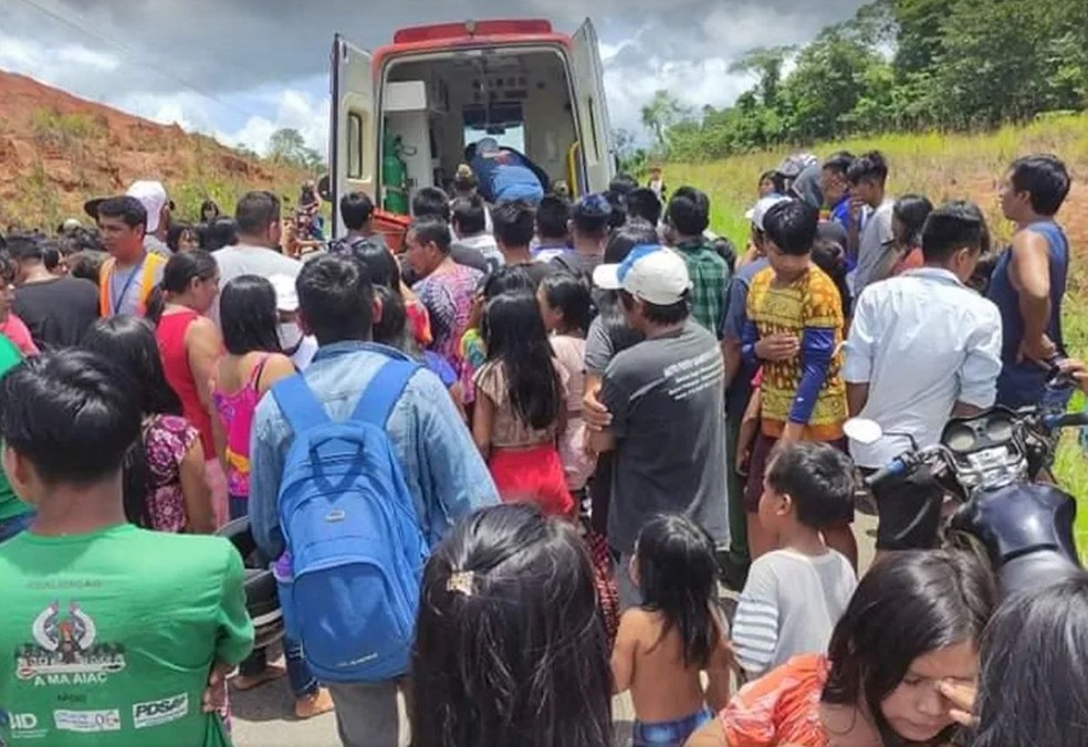 Criança indígena morreu atropelada por caminhão no Acre — Foto: Arquivo/Aldeia Varinawa