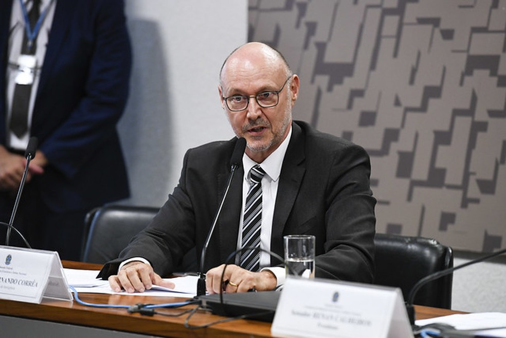 Luiz Fernando Corrêa em sabatina na Comissão de Relações Exteriores do Senado Federal. — Foto: Roque de Sá/Agência Senado