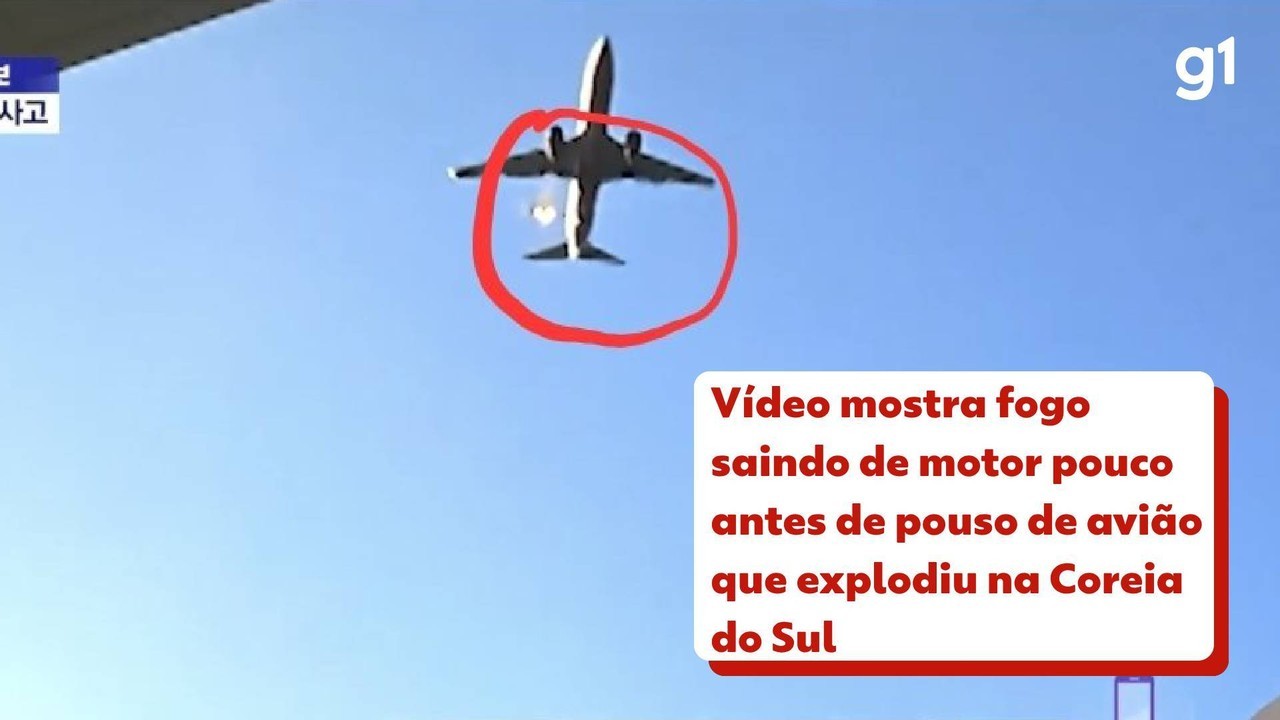 VÍDEO mostra fogo saindo do motor pouco antes do pouso de avião que explodiu na Coreia do Sul