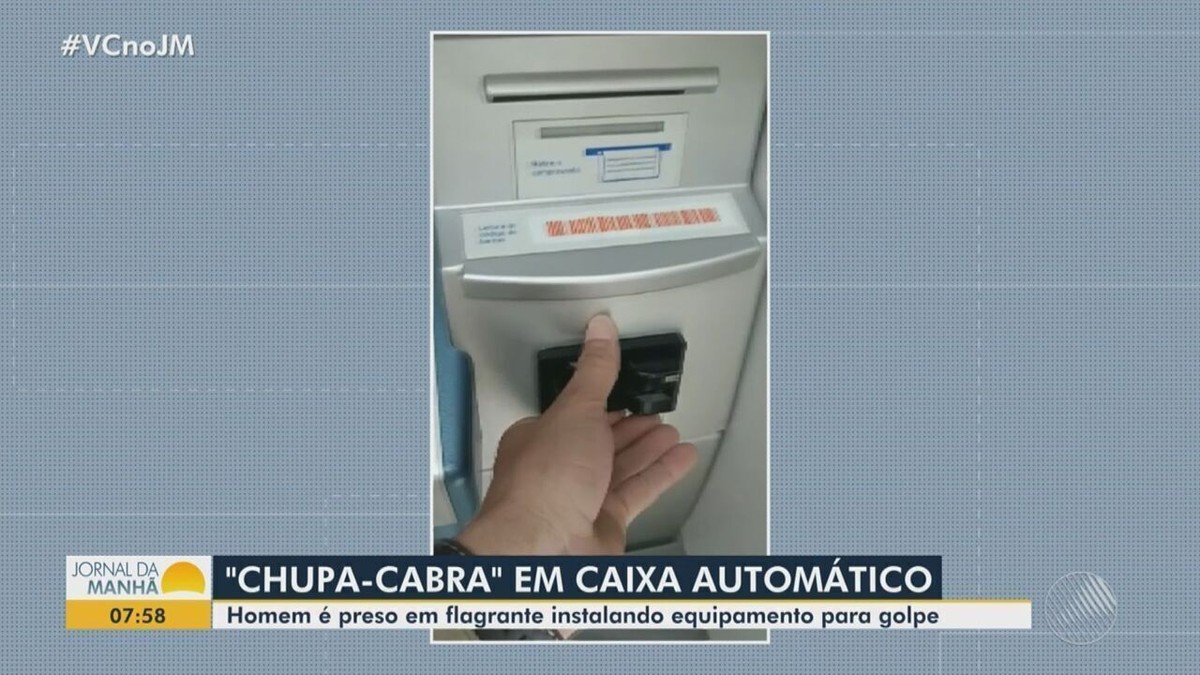 Homem é preso por instalar chupa cabra em caixa eletrônico de agência bancária em Salvador