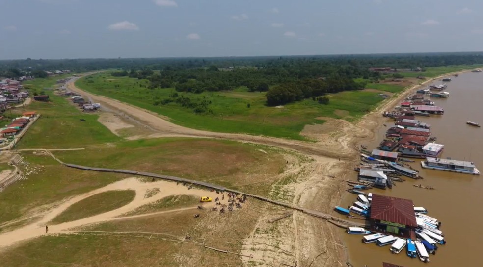 Estiagem ameaça desabastecimento e colapso no fornecimento de água e energia em Benjamin Constant, no AM. — Foto: Divulgação/Prefeitura de Benjamin Constant