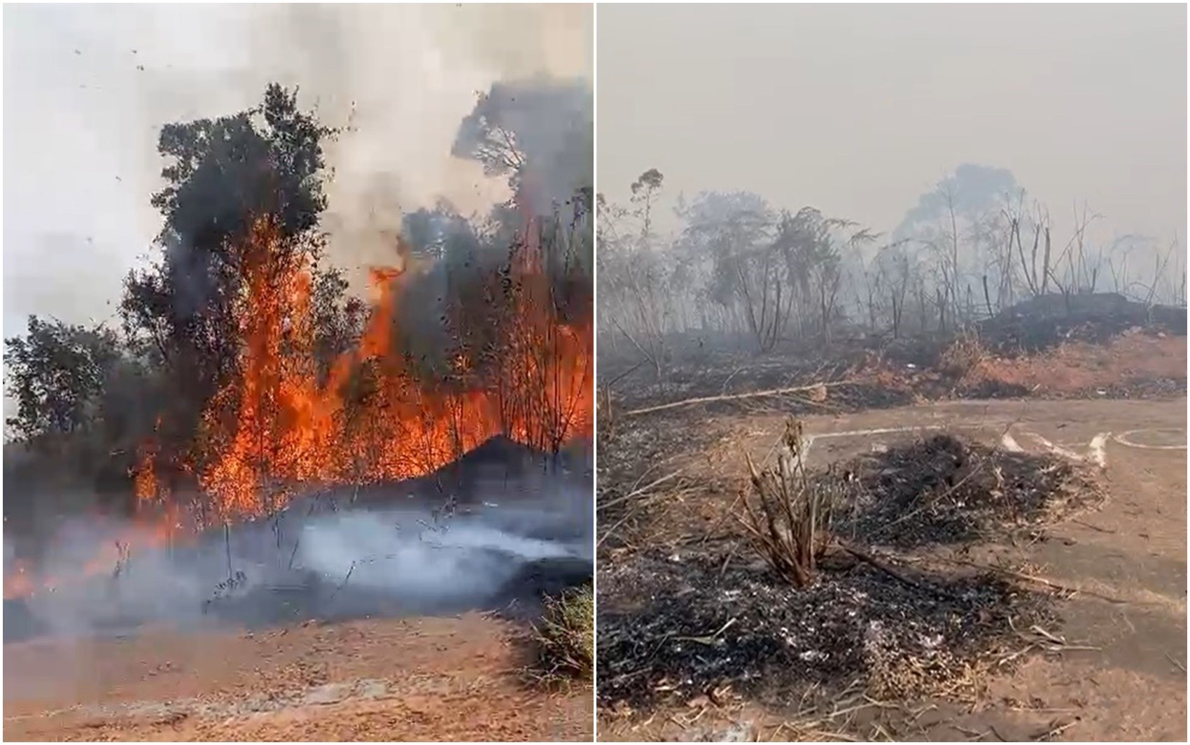 Queimada na Serra das Águas chega ao quarto dia e coloca área de mata preservada em risco no Sul de Minas