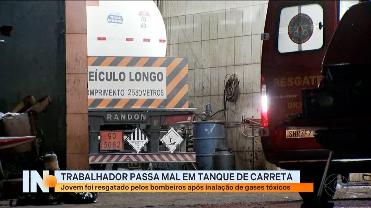 Uberlândia: Funcionário de lava-jato desmaia dentro de caminhão-tanque