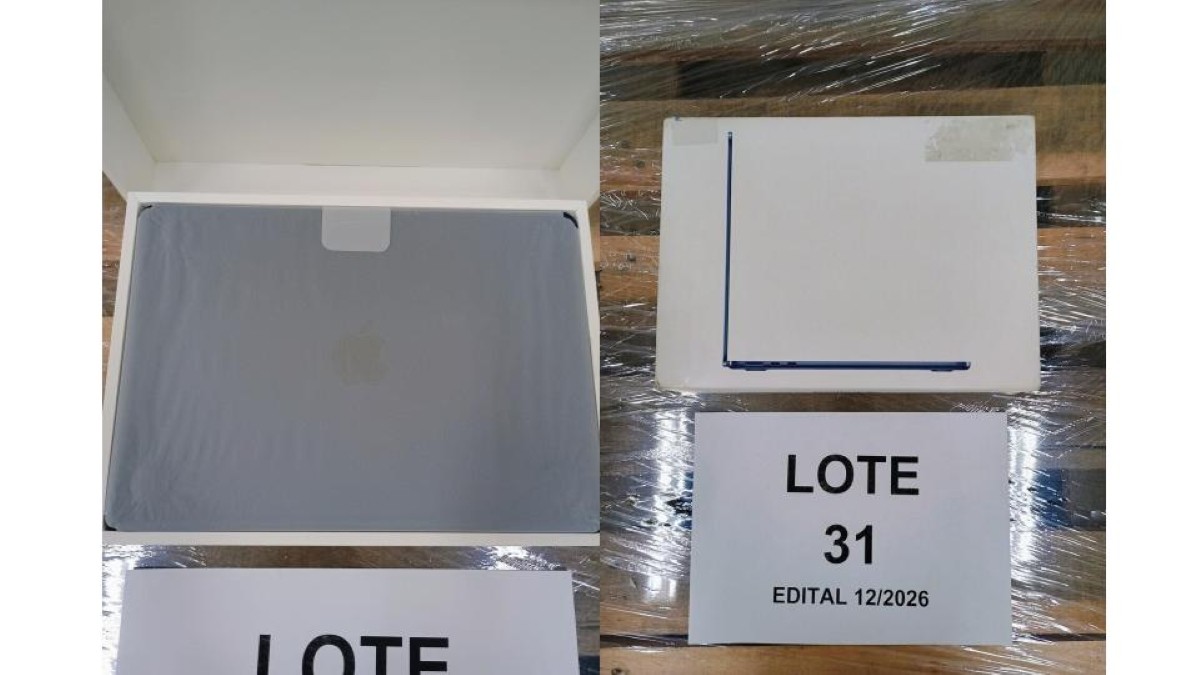 MacBook oferecido pela Receita. — Foto: Reprodução/Receita Federal