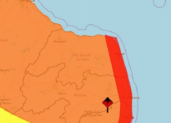 Inmet emite alerta vermelho de chuvas intensas para Natal e mais 36 cidades