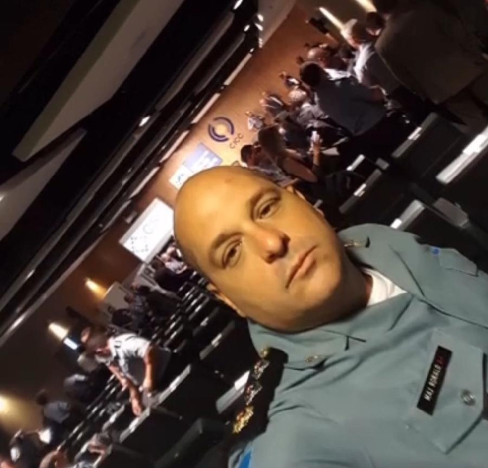 Foto de Major Ronald no Centro Integrado de Comando e Controle no dia 6 de março de 2018 — Foto: Reprodução