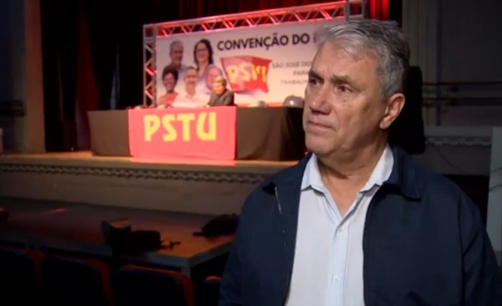 Toninho Ferreira (PSTU) é candidato a prefeito em São José dos Campos, SP — Foto: Reprodução/TV Vanguarda