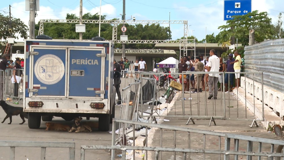 Crime ocorreu em saída do Parque de Exposições de Salvador, na Bahia — Foto: TV Bahia