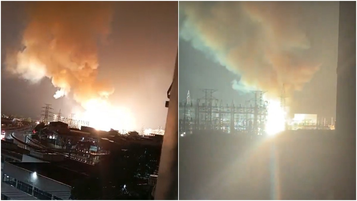 Incêndio atinge subestação de energia elétrica em São Gonçalo, no Rio de Janeiro, após fortes chuvas