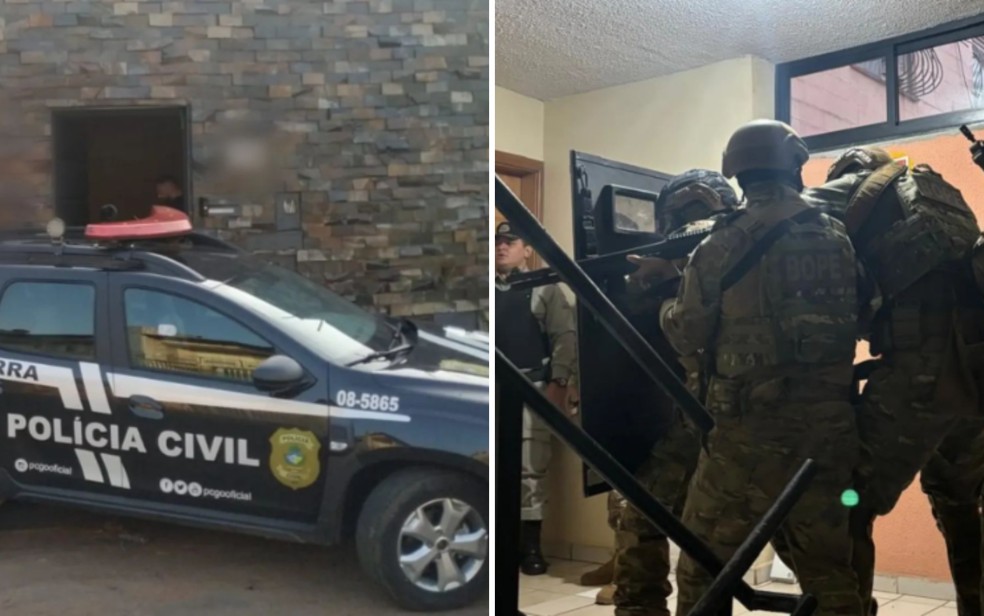 Policiais cumprem mandados em Goiânia, durante Fraude Radioativa — Foto: Divulgação/PCGO