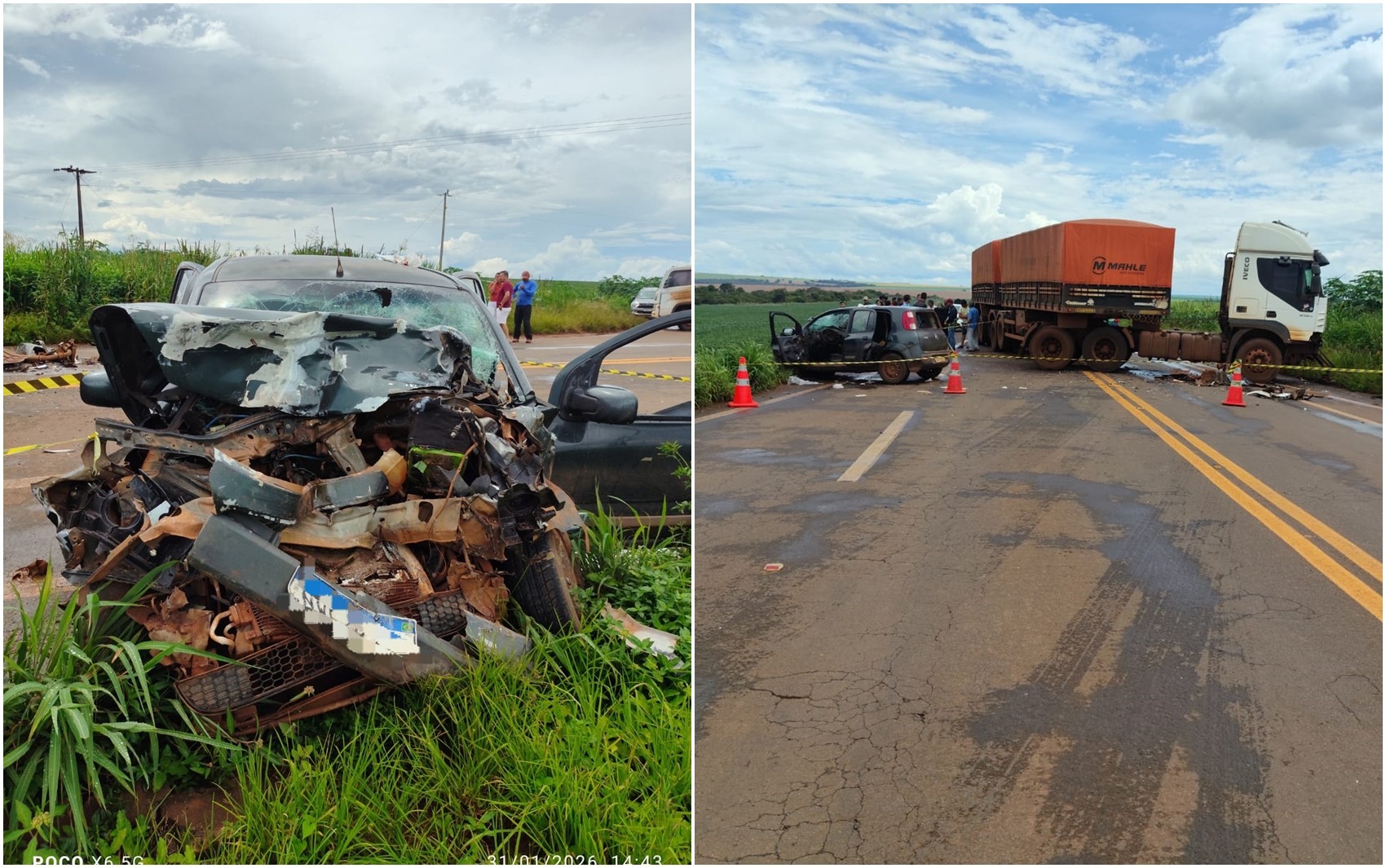 Acidente entre carreta e carro deixa uma pessoa morta, na GO-050