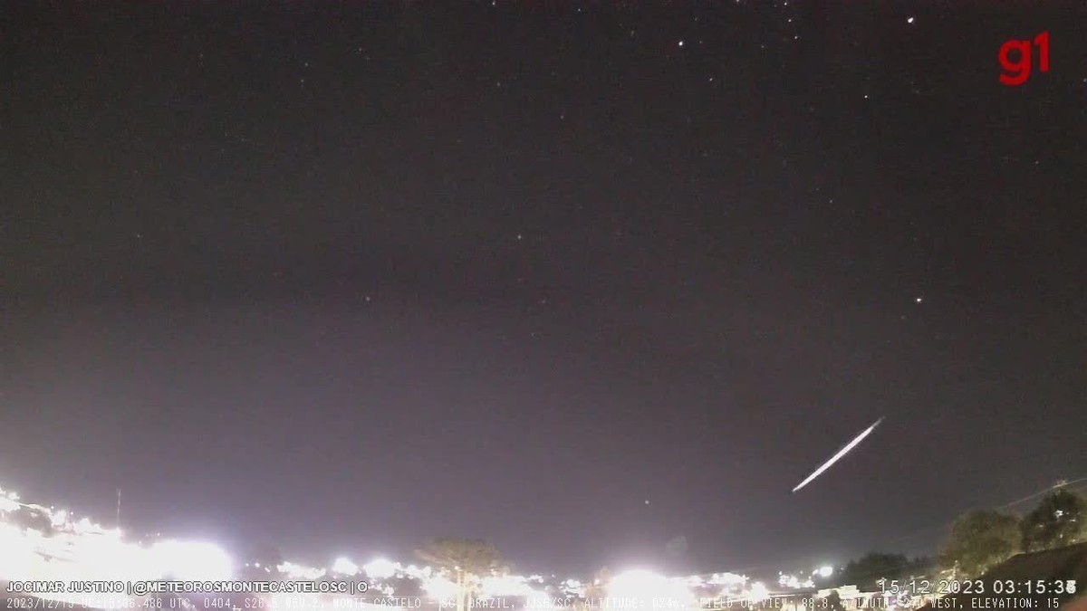 More than 400 meteors were seen during the Geminid shower in SC;  Video |  Santa Catarina