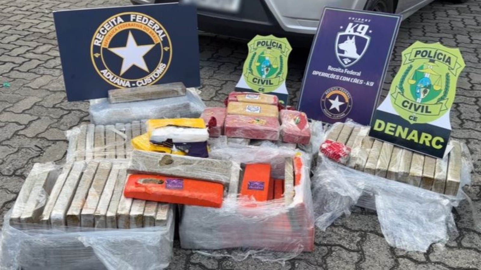 Ação conjunta da Polícia Civil e Receita Federal apreende 146 kg de drogas em Fortaleza; dois homens são presos