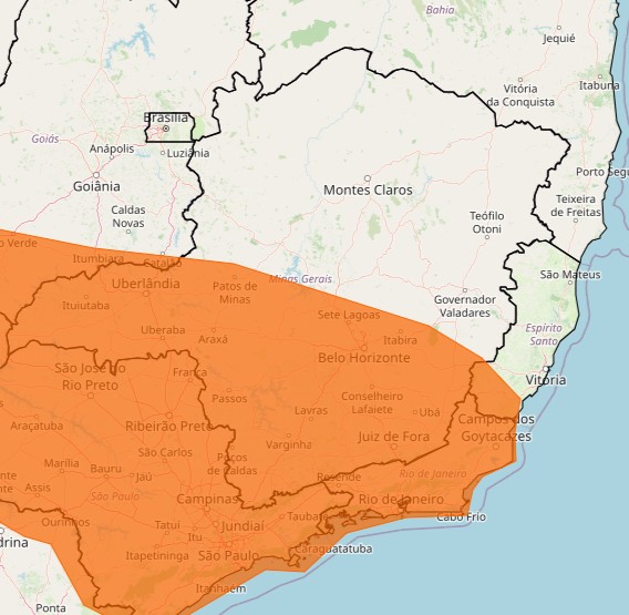 Inmet emite aviso de perigo de chuvas intensas para Grande BH e parte de Minas 
