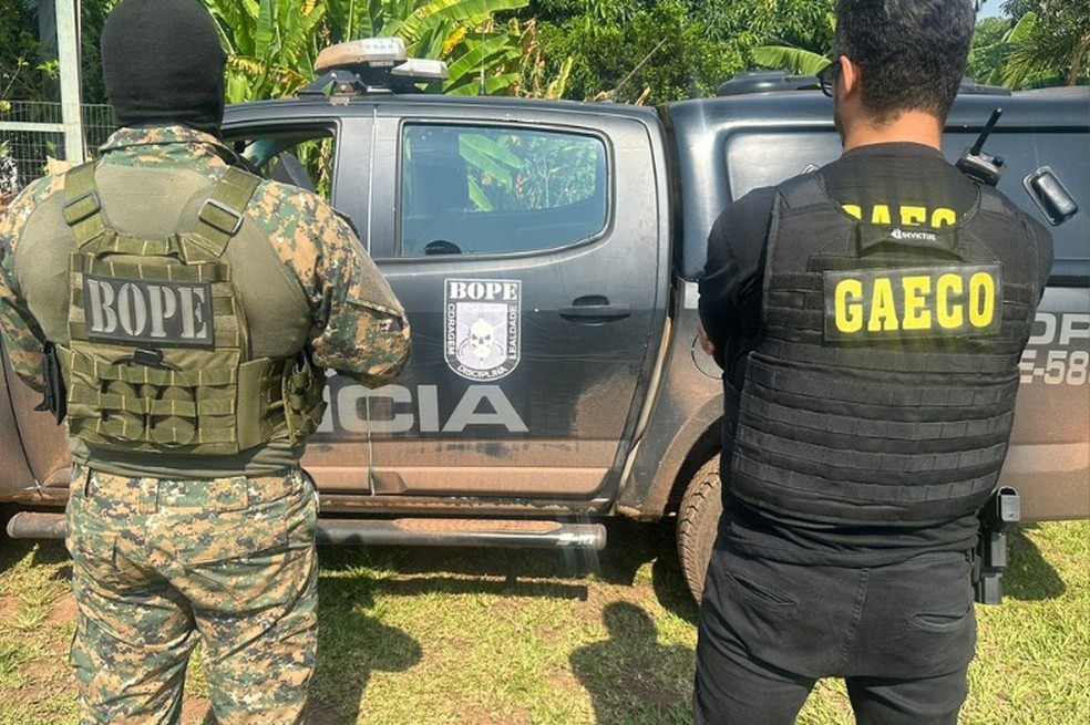 Operação cumpriu mandado contra investigado por homicídios — Foto: Gaeco-MT