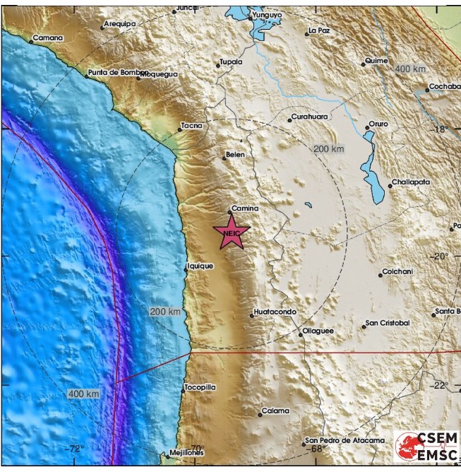 Terremoto de magnitude 5,8 atinge região de Tarapacá, no Chile