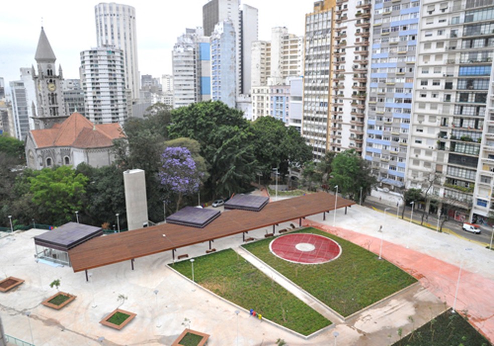 Vista aérea da Praça Roosevelt, no Centro de SP — Foto: Fernando Pereira/Secom/Prefeitura de SP