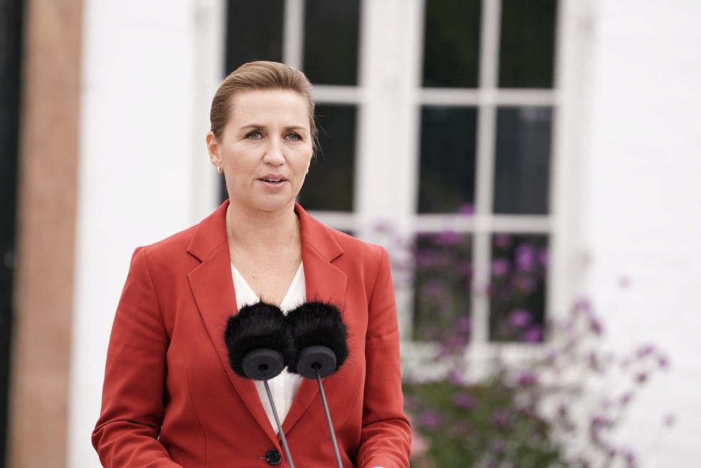 A primeira-ministra da Dinamarca, Mette Frederiksen. — Foto: Ritzau Scanpix/via Reuters