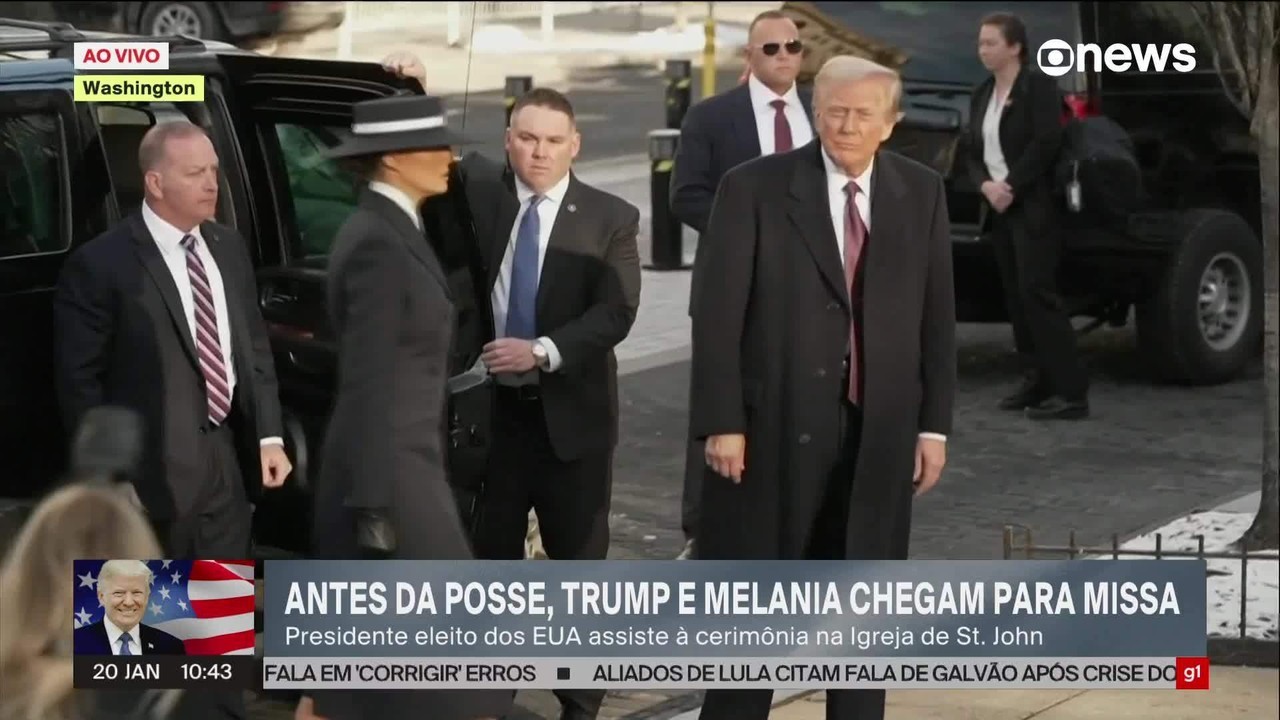 VÍDEO: Trump e JD Vance chegam a igreja para cerimônia religiosa de posse