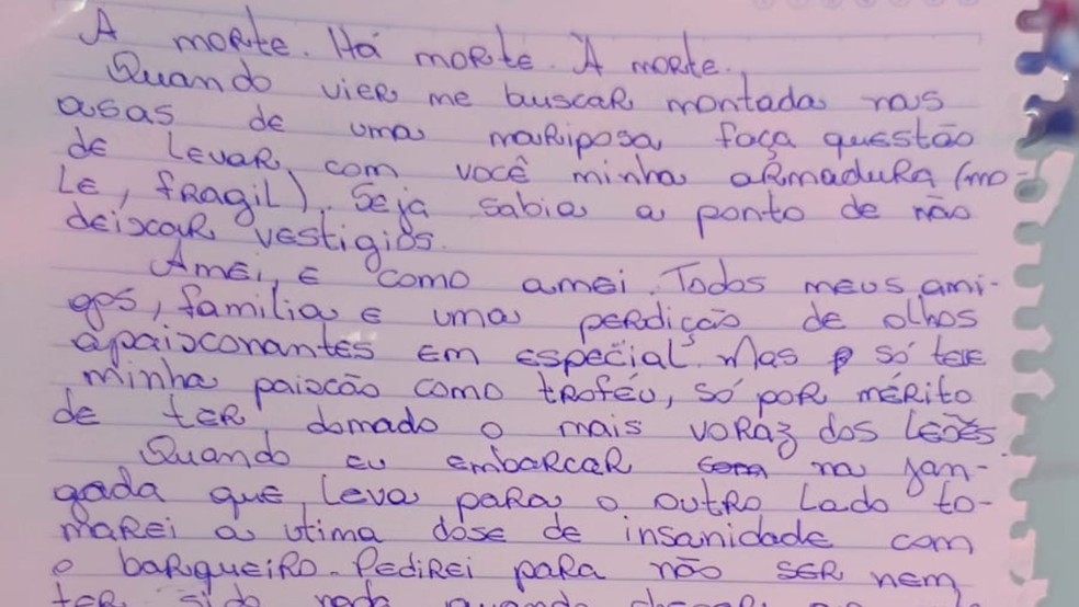 Carta escrita por Carmen em Ilha Solteira (SP) — Foto: Douglas Cossi/Ilhadenticias