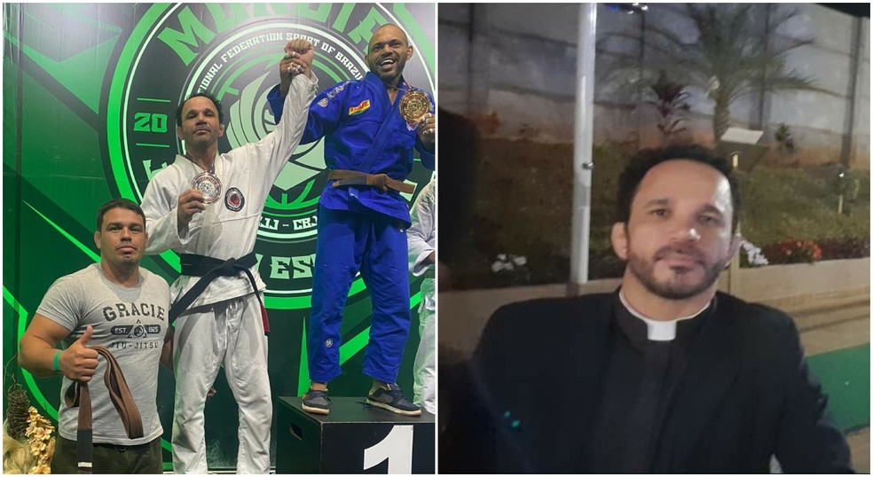Padre João José Bezerra é faixa preta e vice-campeão de jiu-jítsu — Foto: Arquivo pessoal