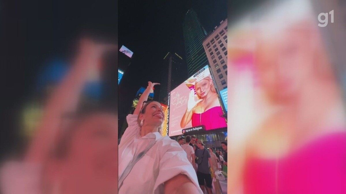 Ex-Big Brother USA, Indy Santos aparece em telão na Times Square, em Nova  York