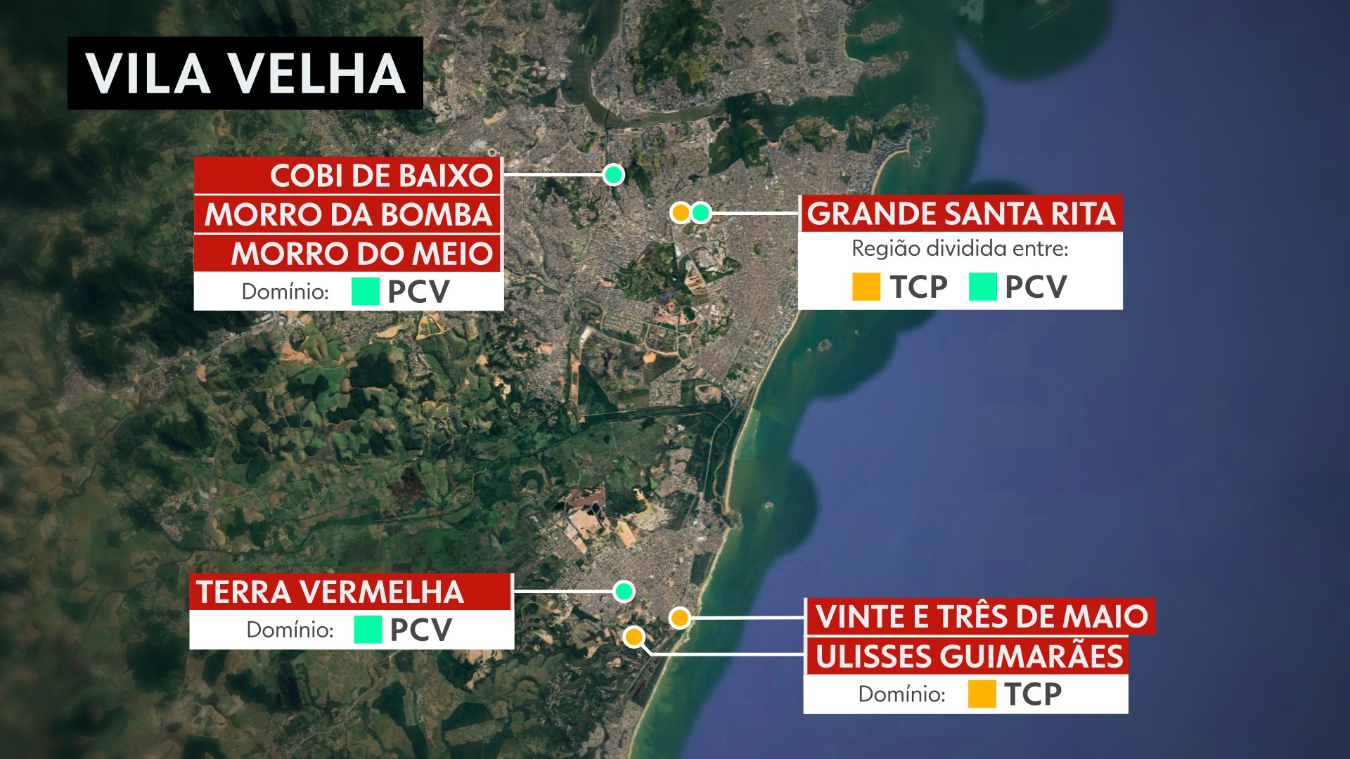 Guerra do tráfico: saiba quais são as principais áreas de conflito entre facções criminosas na Grande Vitória