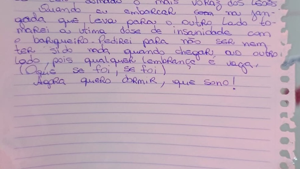 Carta escrita por Carmen em Ilha Solteira (SP) — Foto: Douglas Cossi/Ilhadenticias