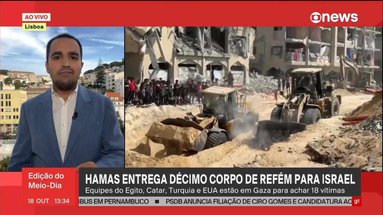 Israel diz que Hamas devolveu 10º corpo de refém; ainda faltam 18