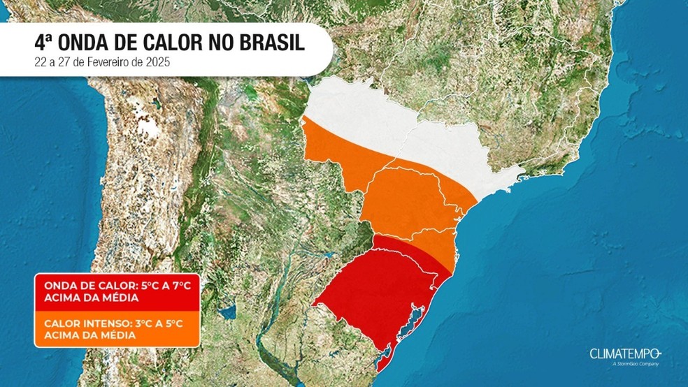 Nova onda de calor no RS — Foto: Climatempo