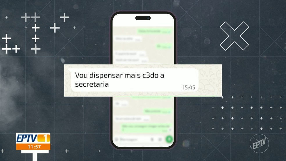 Mensagem atribuída a vereador sobre encontro com mulher que denunciou estupro na Câmara de Sertãozinho (SP). — Foto: Reprodução/EPTV