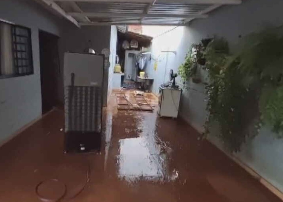 4 de 4
Água da chuva invadiu casas em Jaú — Foto: Central da Notícia/Reprodução