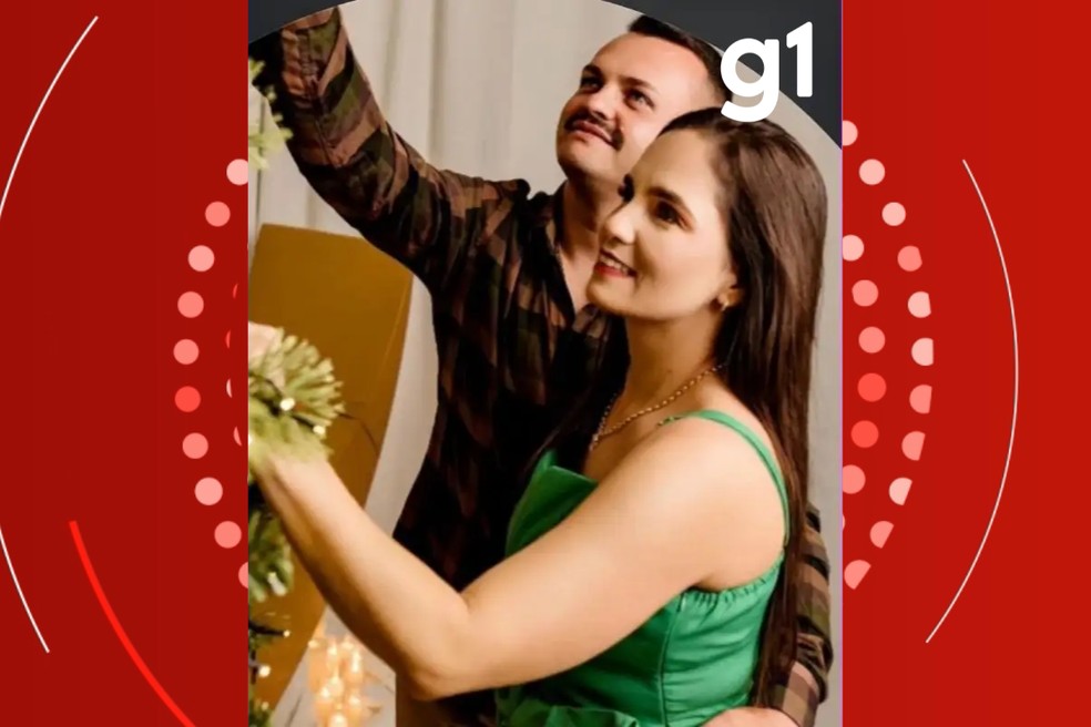 Policial militar Raylton Mourão e a esposa Aline Valando Kounz — Foto: Reprodução